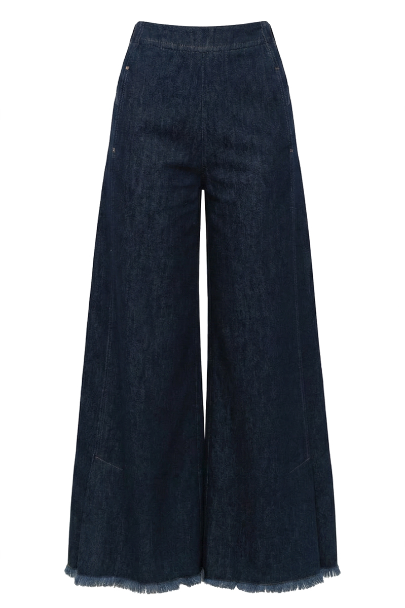 Denim palazzo pants